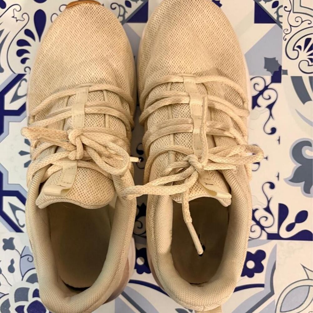 Adidas Women's Cream and Tan Trainers